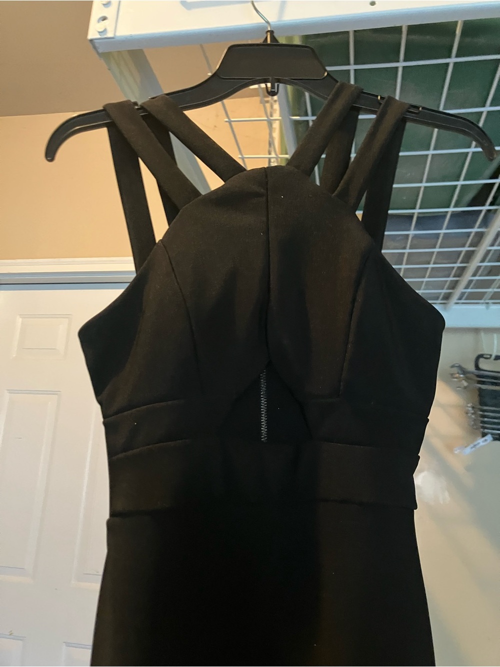 Black Strappy Halter Evening Dress